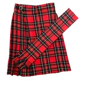 Trimingham Bermuda Royal Stuart tartan New Pure Wool Kilt & Scarf set Vintage